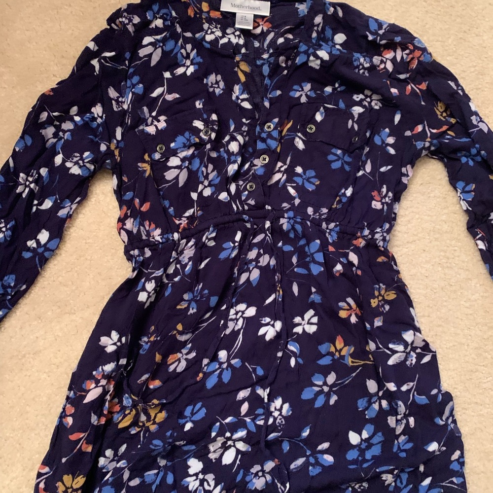3/4 floral maternity shirt